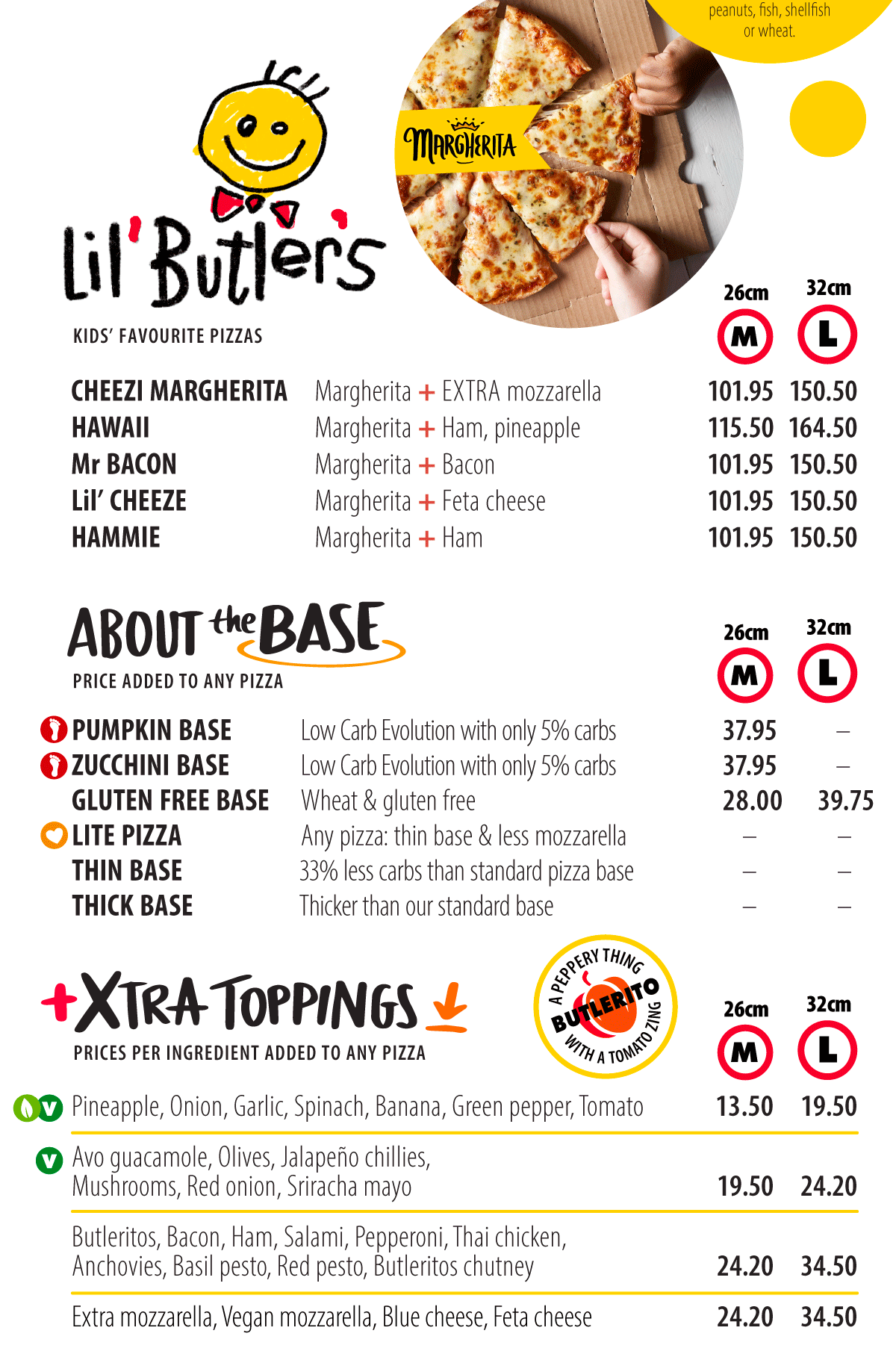 Butler's Pizza Menu - Cape Town's No.1 Pizza!